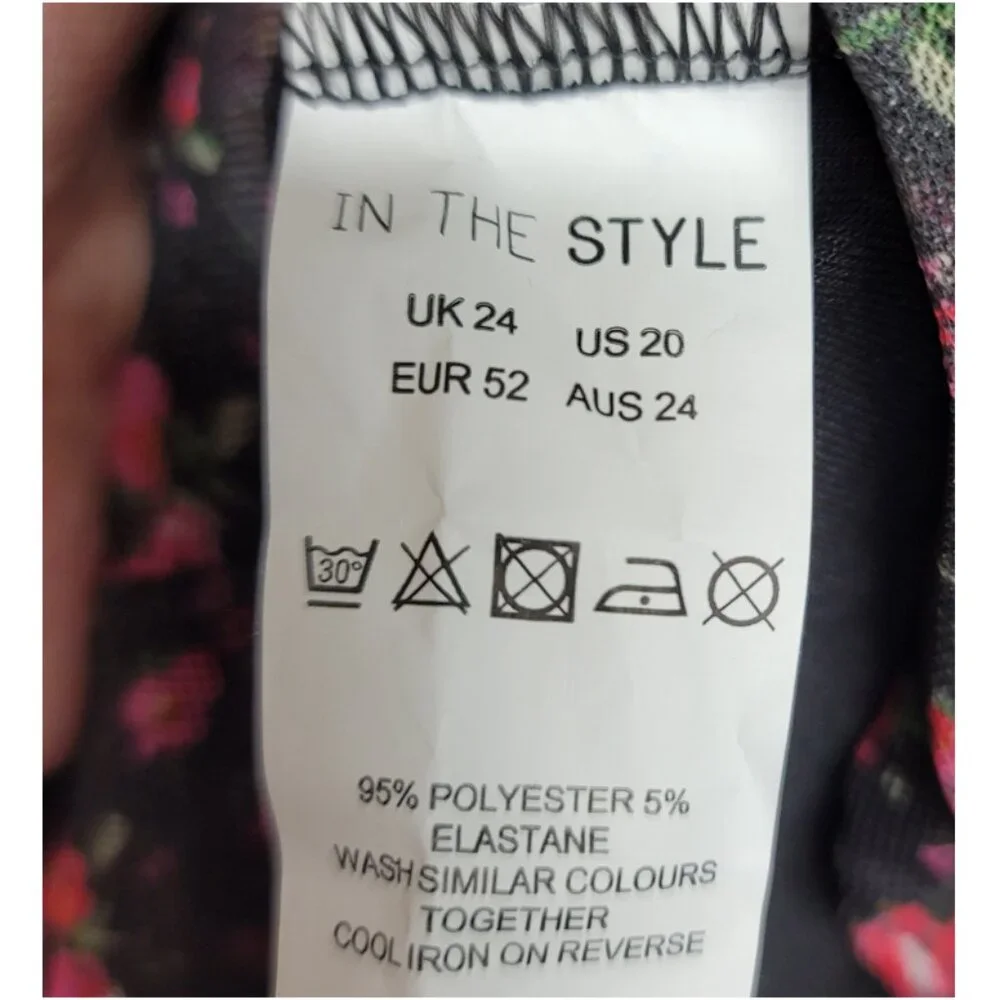 NWT In The Style x Liberty Black Floral Puff Sleeve Mini Dress 20